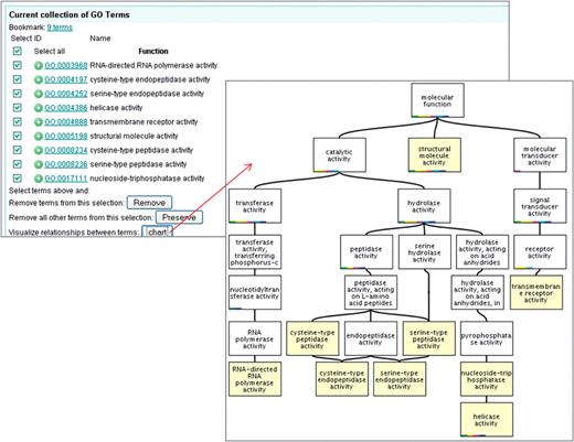 Case 4. ‘Activity’ terms commonly co-occurring with ‘apoptosis’. The activity-type terms were selected and viewed in context as a chart to make it easy to see any significant enzyme activities associated with apoptosis.