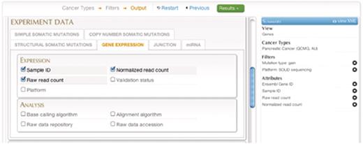 A screenshot of the Advancedquery interface.