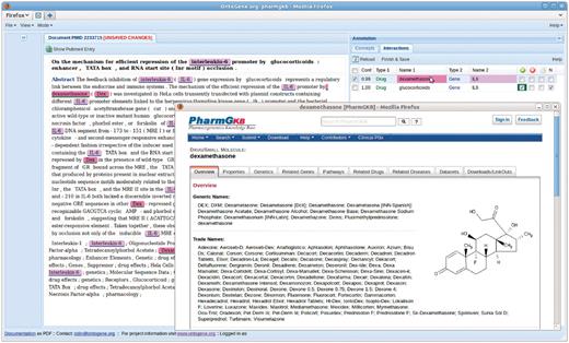 Inspection of PharmGKB entry associated with a given entity.