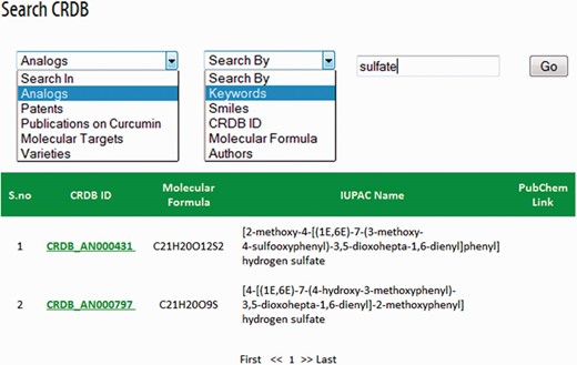CRDB search engine.