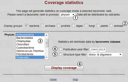 Coverage statistics form.