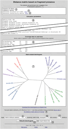 Clustering result window.