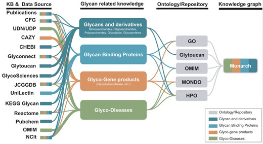 Potential KBs and data sources for the improvement of glycophenotypes representation for HPO and Monarch glycophenotypes related to diseases indicated in publications and KBs could be used to enhance glycan-related knowledge in Monarch.