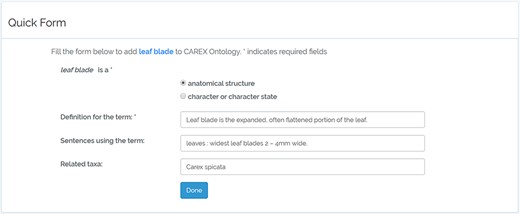 A screenshot of Quick Form.
