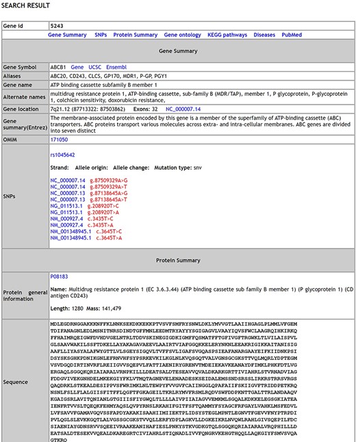The Search results page of MIK.