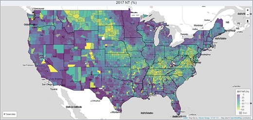 2017 no-till adoption (%) as reported in CaRPE.