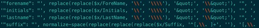 JSON representation within XQuery.