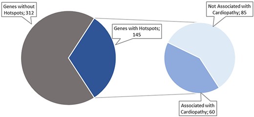 Hotspots distribution per gene.