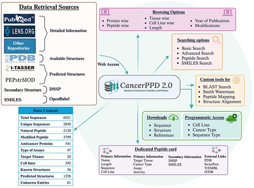 The figure shows the complete architecture of the database.