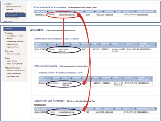 Based on EFO/RDO, EFO/HPO, and EFO/VT mapping, RDO, HPO, and VT annotations are translated from the EFO annotation and assigned to the human SNP QTL GWAS1013451_H.