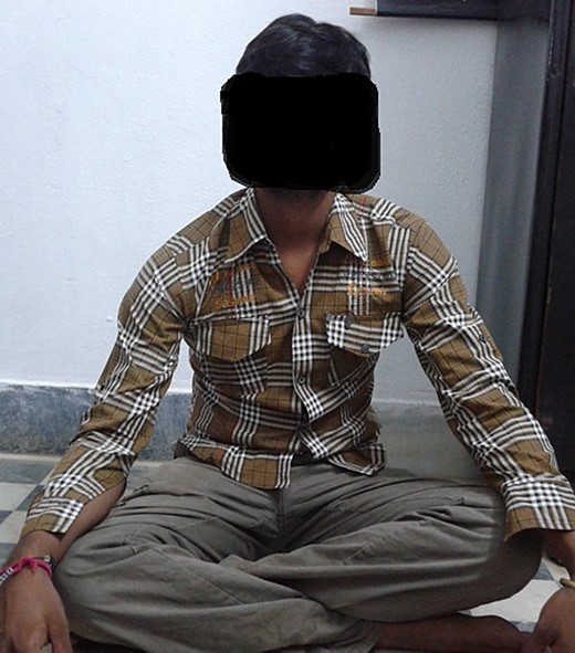 Clinical photograph at 7-year follow-up (cross leg sitting).