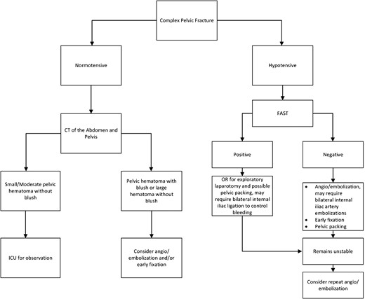Complex pelvic fracture algorithm.