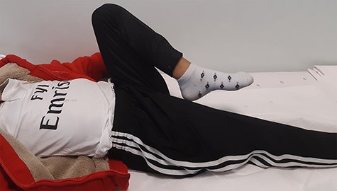 Showed full active flexion of the left hip joint.