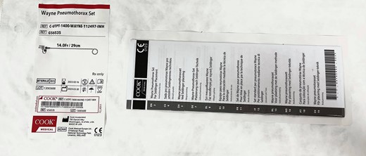 Pig-tail catheter kit used to relieve the pneumoperitoneum