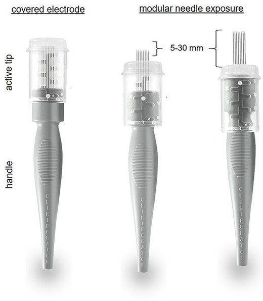 Example of variable-length needle electrode for precise tumour targeting.
