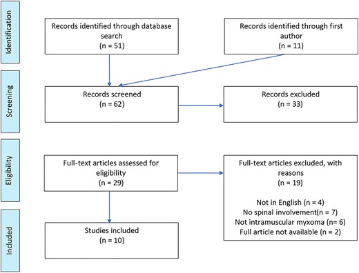PRISMA flow of literature search.