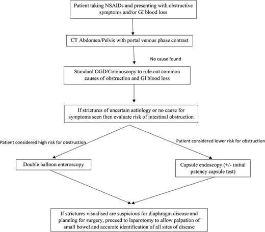 Flow diaphragm outlining the investigations of a potential patient with DD.